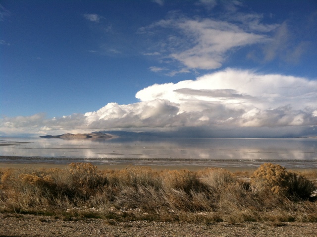 Looking out over the Great Salt Lake.